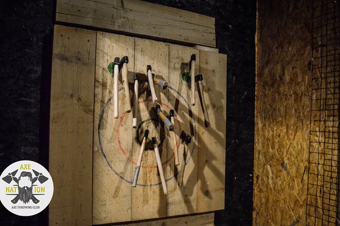 Axe Throwing Krakow in Axe Nation - best club in Poland - Throwing axes in a Krakow medieval cellar