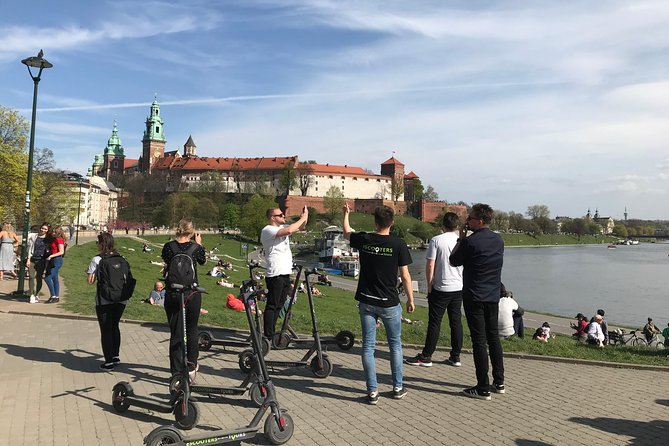 Electric Scooter Tours Kraków - The ghetto square and the surviving wall