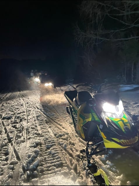 From Krakow: Zakopane Snowmobile NIGHT Ride, Bonfire, - Learning to handle the snowmobile