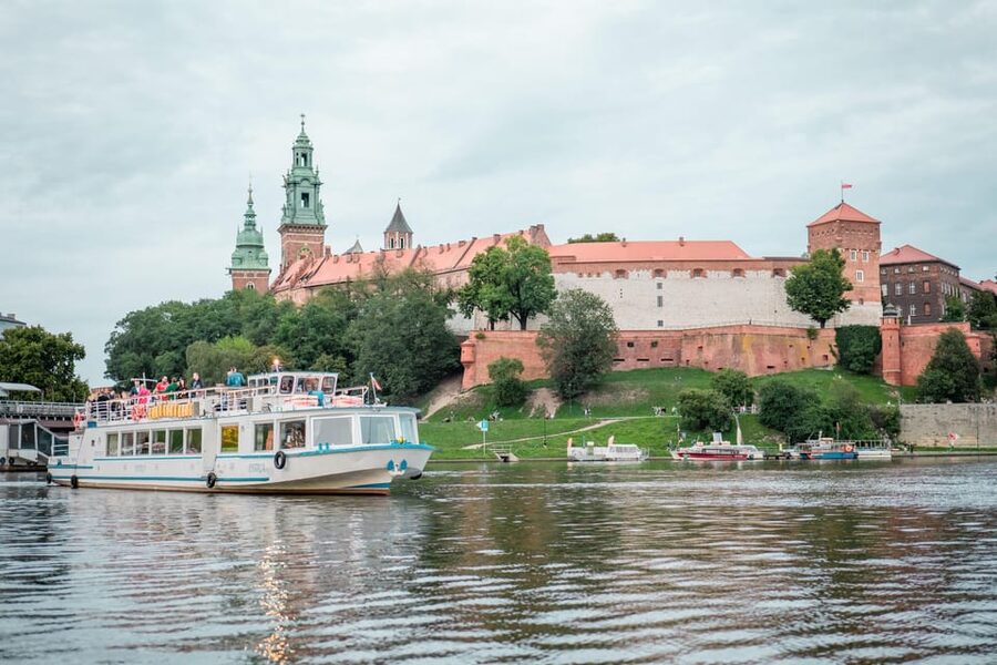 Kraków: Evening or Night River Cruise - The lower deck, upper deck, and onboard bar