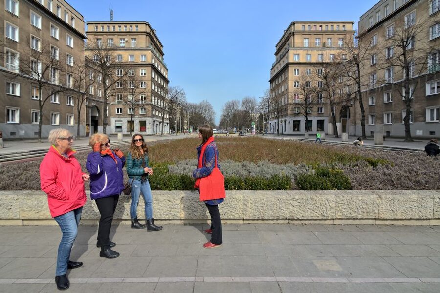 Nowa Huta Tour Krakow: Ideal Communist City Small Group Walk - Reading the ideas at Central Square